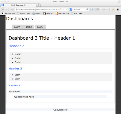 Markdown Dashboard with Ruby